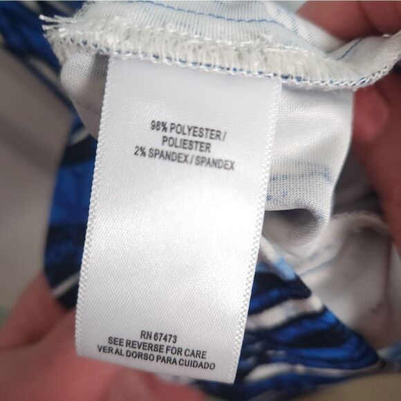 Gabby Skye Dress Blue White Fit & Flare Pockets Zipper Geometric Women’s Size 10 - Picture 6 of 11